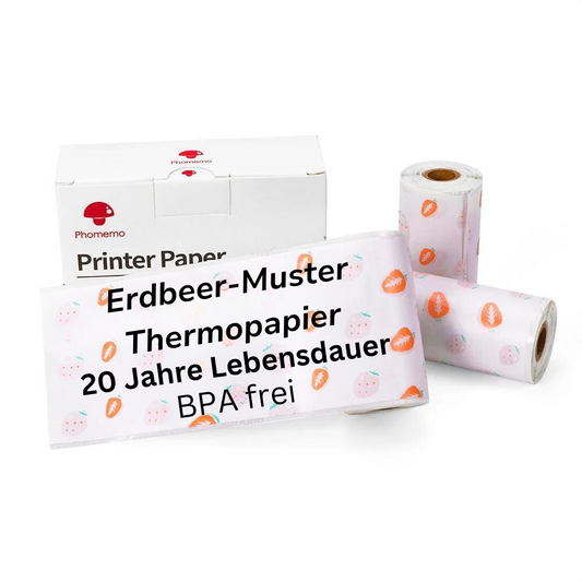 Klebendes Thermopapier (Erdbeer-Muster)